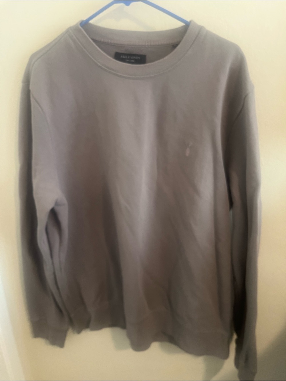 All Saints Men's Crewneck Sweatshirt in Taupe Gray